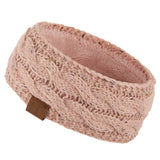 C.C Winter Fuzzy Fleece Lined Thick Knitted Diagonal Stripes Criss-Cross Pattern Headband Headwrap (HW-2060)
