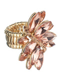 NYFASHION101 Women's Vine Marquis Stone Stud Fashion Stretch Ring