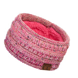 C.C Winter Fuzzy Fleece Lined Thick Knitted Diagonal Stripes Criss-Cross Pattern Headband Headwrap (HW-2060)