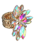 NYFASHION101 Women's Vine Marquis Stone Stud Fashion Stretch Ring