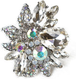 NYFASHION101 Women's Vine Marquis Stone Stud Fashion Stretch Ring