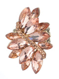 NYFASHION101 Women's Vine Marquis Stone Stud Fashion Stretch Ring