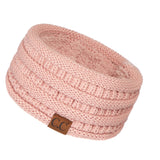 C.C Winter Fuzzy Fleece Lined Thick Knitted Diagonal Stripes Criss-Cross Pattern Headband Headwrap (HW-2060)