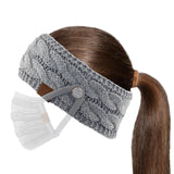 C.C Winter Fuzzy Fleece Lined Thick Knitted Diagonal Stripes Criss-Cross Pattern Headband Headwrap (HW-2060)