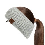 C.C Winter Fuzzy Fleece Lined Thick Knitted Diagonal Stripes Criss-Cross Pattern Headband Headwrap (HW-2060)