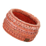 C.C Winter Fuzzy Fleece Lined Thick Knitted Diagonal Stripes Criss-Cross Pattern Headband Headwrap (HW-2060)