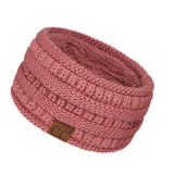 C.C Winter Fuzzy Fleece Lined Thick Knitted Diagonal Stripes Criss-Cross Pattern Headband Headwrap (HW-2060)