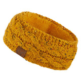 C.C Winter Fuzzy Fleece Lined Thick Knitted Diagonal Stripes Criss-Cross Pattern Headband Headwrap (HW-2060)