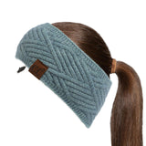 C.C Winter Fuzzy Fleece Lined Thick Knitted Diagonal Stripes Criss-Cross Pattern Headband Headwrap (HW-2060)