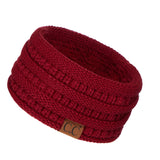 C.C Winter Fuzzy Fleece Lined Thick Knitted Diagonal Stripes Criss-Cross Pattern Headband Headwrap (HW-2060)