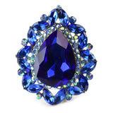 NYFASHION101 Women's Teardrop Stone Studs Fashion Stretch Ring