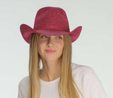 C.C Sparkly Sequin Cowboy Hat with Suede String Trim