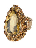 NYFASHION101 Women's Teardrop Stone Studs Fashion Stretch Ring