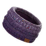 C.C Winter Fuzzy Fleece Lined Thick Knitted Diagonal Stripes Criss-Cross Pattern Headband Headwrap (HW-2060)
