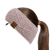 C.C Winter Fuzzy Fleece Lined Thick Knitted Diagonal Stripes Criss-Cross Pattern Headband Headwrap (HW-2060)