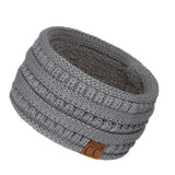 C.C Winter Fuzzy Fleece Lined Thick Knitted Diagonal Stripes Criss-Cross Pattern Headband Headwrap (HW-2060)