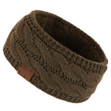 C.C Winter Fuzzy Fleece Lined Thick Knitted Diagonal Stripes Criss-Cross Pattern Headband Headwrap (HW-2060)