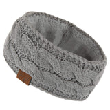 C.C Winter Fuzzy Fleece Lined Thick Knitted Diagonal Stripes Criss-Cross Pattern Headband Headwrap (HW-2060)