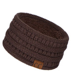 C.C Winter Fuzzy Fleece Lined Thick Knitted Diagonal Stripes Criss-Cross Pattern Headband Headwrap (HW-2060)