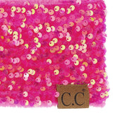 C.C Sequin Headwrap for Women - Stretchable Soft Warm Knit Winter Headband Ear Warmer (Hot Pink)
