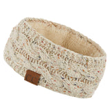 C.C Winter Fuzzy Fleece Lined Thick Knitted Diagonal Stripes Criss-Cross Pattern Headband Headwrap (HW-2060)