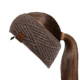 C.C Winter Fuzzy Fleece Lined Thick Knitted Diagonal Stripes Criss-Cross Pattern Headband Headwrap (HW-2060)