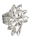 NYFASHION101 Women's Vine Marquis Stone Stud Fashion Stretch Ring