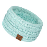 C.C Winter Fuzzy Fleece Lined Thick Knitted Diagonal Stripes Criss-Cross Pattern Headband Headwrap (HW-2060)