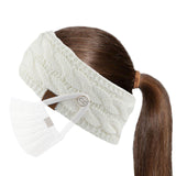 C.C Winter Fuzzy Fleece Lined Thick Knitted Diagonal Stripes Criss-Cross Pattern Headband Headwrap (HW-2060)