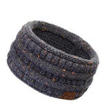 C.C Winter Fuzzy Fleece Lined Thick Knitted Diagonal Stripes Criss-Cross Pattern Headband Headwrap (HW-2060)