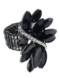 NYFASHION101 Women's Vine Marquis Stone Stud Fashion Stretch Ring