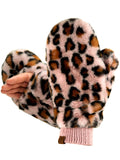 C.C Women's Faux Fur Wrist Length Fingerless Sherpa Lined Convertible Mittens Gloves