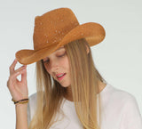 C.C Sparkly Sequin Cowboy Hat with Suede String Trim