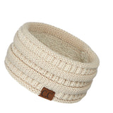 C.C Winter Fuzzy Fleece Lined Thick Knitted Diagonal Stripes Criss-Cross Pattern Headband Headwrap (HW-2060)