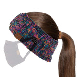 C.C Winter Fuzzy Fleece Lined Thick Knitted Diagonal Stripes Criss-Cross Pattern Headband Headwrap (HW-2060)