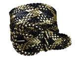 Women's Fashion Web Woven Braid Faux Leather Metallic Wide Belt