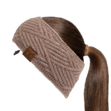 C.C Winter Fuzzy Fleece Lined Thick Knitted Diagonal Stripes Criss-Cross Pattern Headband Headwrap (HW-2060)