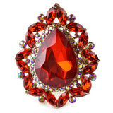 NYFASHION101 Women's Teardrop Stone Studs Fashion Stretch Ring