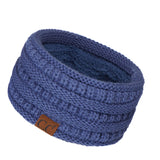 C.C Winter Fuzzy Fleece Lined Thick Knitted Diagonal Stripes Criss-Cross Pattern Headband Headwrap (HW-2060)