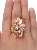 NYFASHION101 Women's Vine Marquis Stone Stud Fashion Stretch Ring