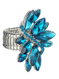 NYFASHION101 Women's Vine Marquis Stone Stud Fashion Stretch Ring