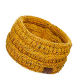C.C Winter Fuzzy Fleece Lined Thick Knitted Diagonal Stripes Criss-Cross Pattern Headband Headwrap (HW-2060)