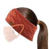 C.C Winter Fuzzy Fleece Lined Thick Knitted Diagonal Stripes Criss-Cross Pattern Headband Headwrap (HW-2060)