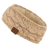 C.C Winter Fuzzy Fleece Lined Thick Knitted Diagonal Stripes Criss-Cross Pattern Headband Headwrap (HW-2060)