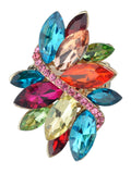 NYFASHION101 Women's Vine Marquis Stone Stud Fashion Stretch Ring
