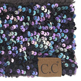 C.C Sequin Headwrap for Women - Stretchable Soft Warm Knit Winter Headband Ear Warmer (Hot Pink)