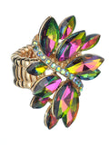 NYFASHION101 Women's Vine Marquis Stone Stud Fashion Stretch Ring