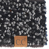 C.C Sequin Headwrap for Women - Stretchable Soft Warm Knit Winter Headband Ear Warmer (Hot Pink)