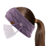 C.C Winter Fuzzy Fleece Lined Thick Knitted Diagonal Stripes Criss-Cross Pattern Headband Headwrap (HW-2060)