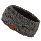 C.C Winter Fuzzy Fleece Lined Thick Knitted Diagonal Stripes Criss-Cross Pattern Headband Headwrap (HW-2060)